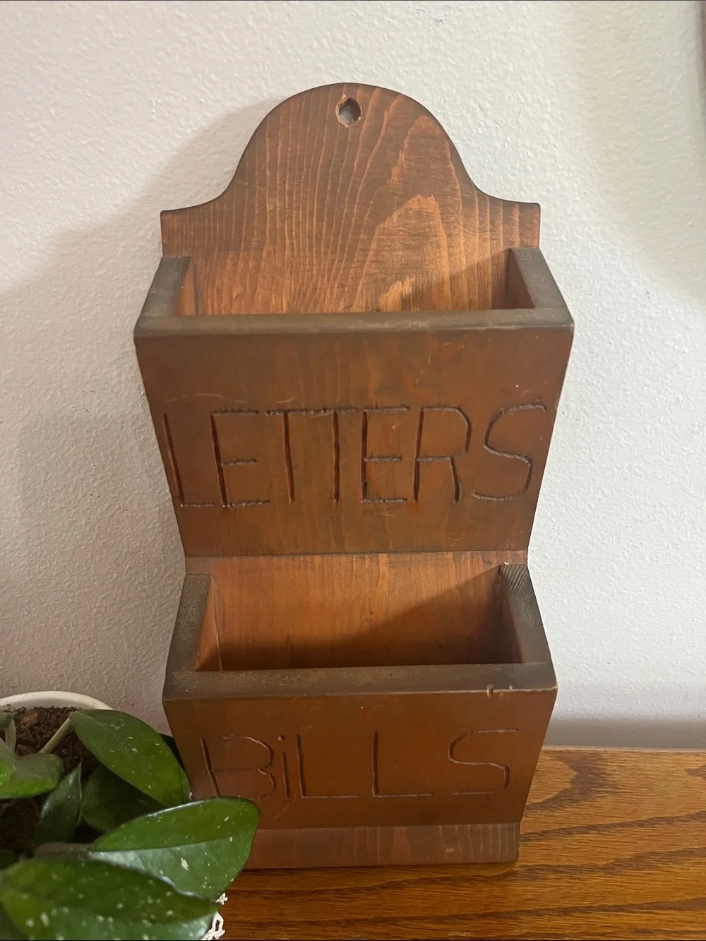 Rustic Brown Wooden cottage core Wall Mail Organizer - Letters & Bills